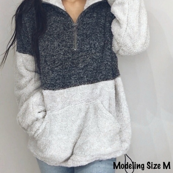 ๐ Camila Lime/Taupe+Cream Fuzzy Pullover - Picture 6 of 8